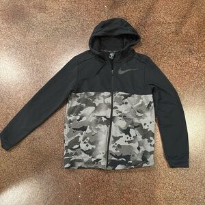 Nike Black and Gray zip up with Urban Camo Design
